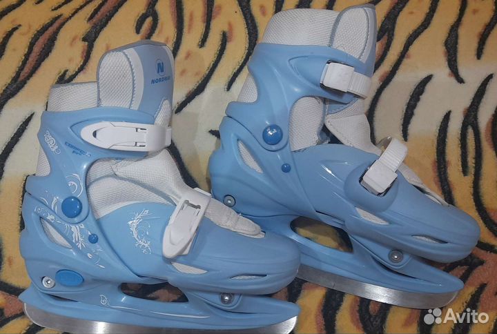 Коньки детские nordway раздвижные р 34-37