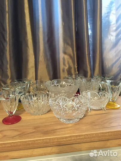 Вазы конфетницы хрустальные СССР