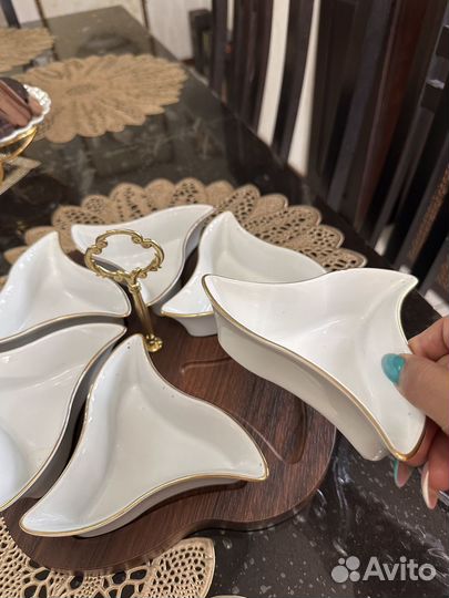 Менажница с деревянный поставкой турция