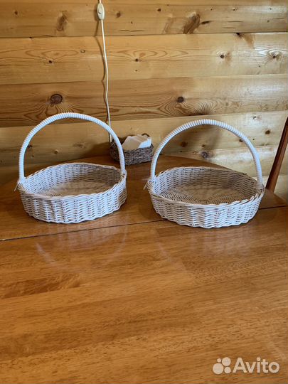 Плетеные корзиночки из эко лозы, кашпо из ротанга