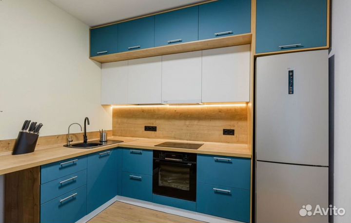 Кухня Голубая на заказ собственное производство