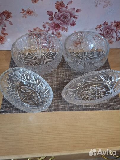 Хрустальная ваза, салатник, конфетница