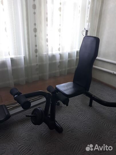 Скамья для жима + штанга + турник 3в1