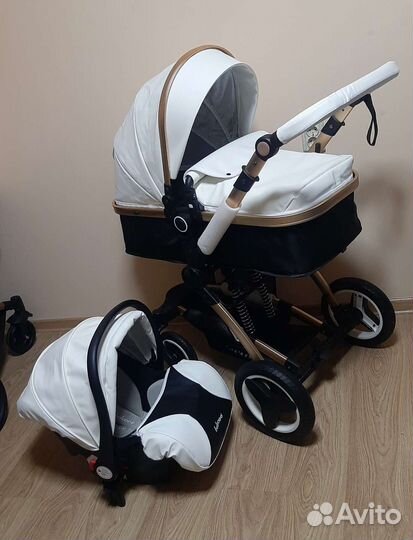 Коляска 3в1 трансформер Новая кожа (wait)
