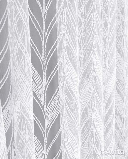 Тюль Дентель колосья холодный белый