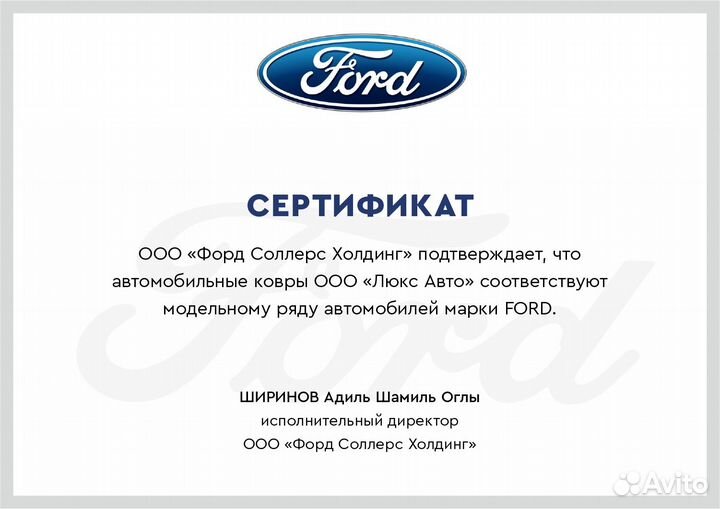 3D Коврики Ford из Экокожи