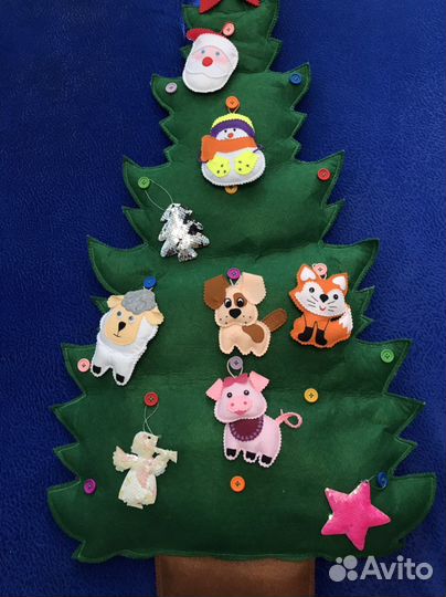 Фетровая елка новогодняя детская 110см (не китай)