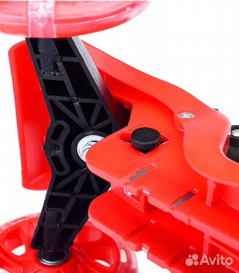 Самокат трёхколёсный rocket R0077, красный