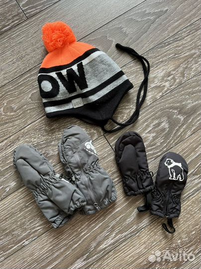 Комплект шапка и варежки