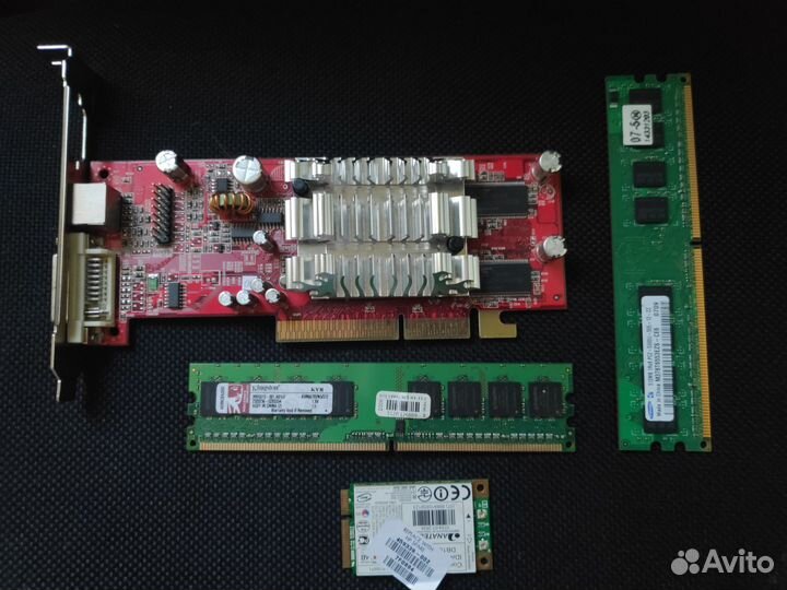 Видеокарта, ddr2, модуль WiFi, цена за все