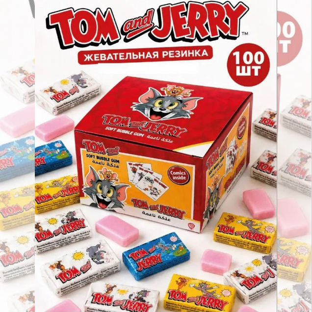 Том и Джерри блок 100 штук запечатанный
