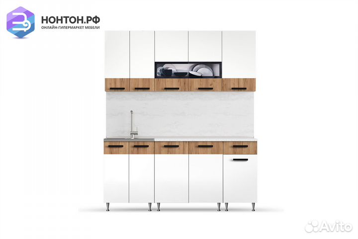 Кухня Рио 1.8 м белый / дуб крафт