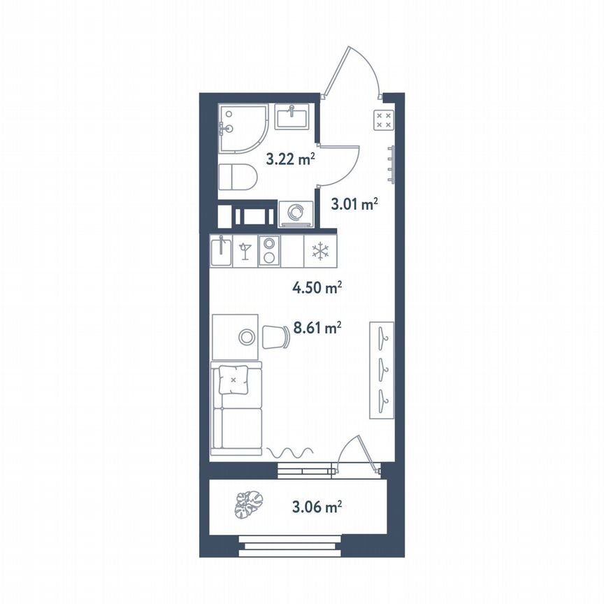 Квартира-студия, 20,9 м², 11/11 эт.