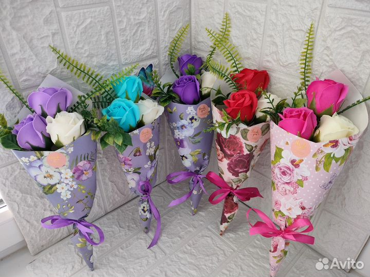 Букет из мыльных роз