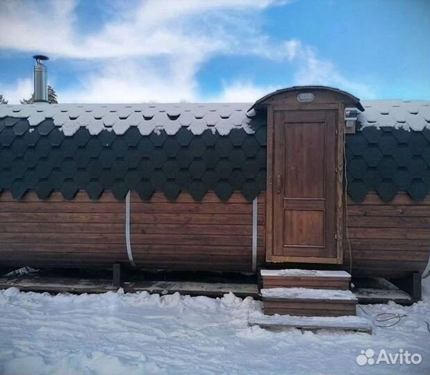 Мобильная баня бочка 6 м