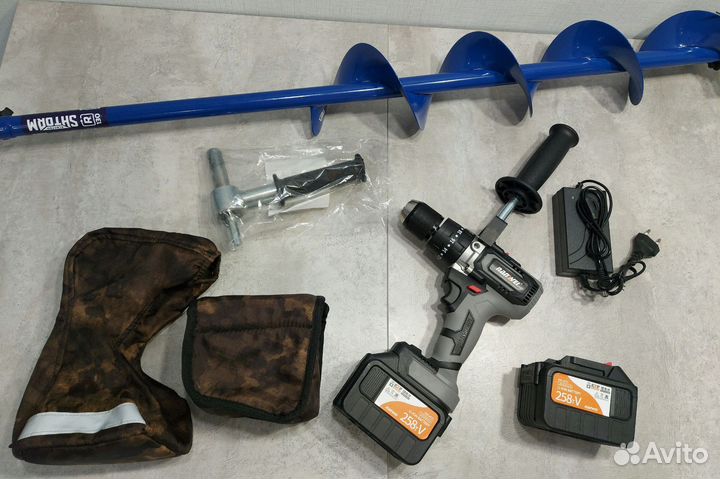 Ледобур Nanwei 150Nm 2 Акб 6Ah + Шнек Тонар 130мм