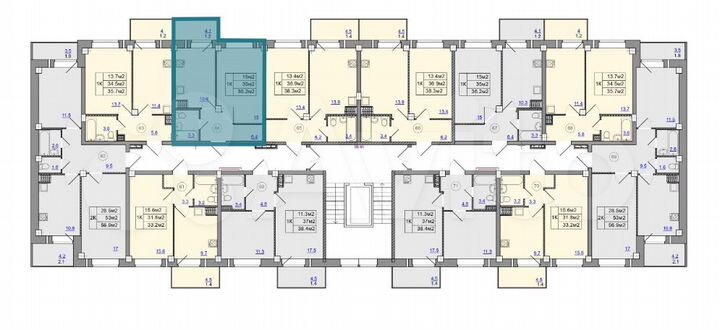 1-к. квартира, 36,2 м², 6/9 эт.