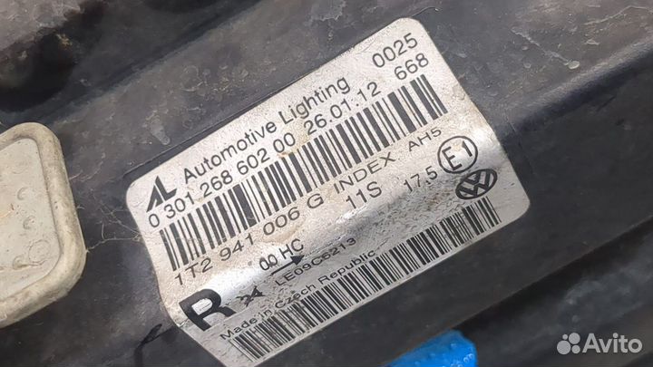 Фара (передняя) Volkswagen Touran, 2012