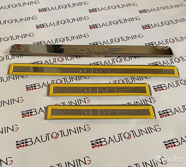 Накладки на пороги Volkswagen Polo (хром)