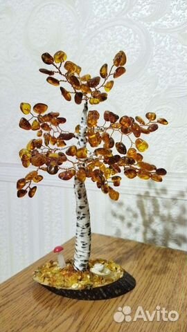 Дерево из янтаря, березка
