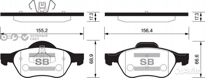 Sangsin brake SP1414 Колодки тормозные передние re