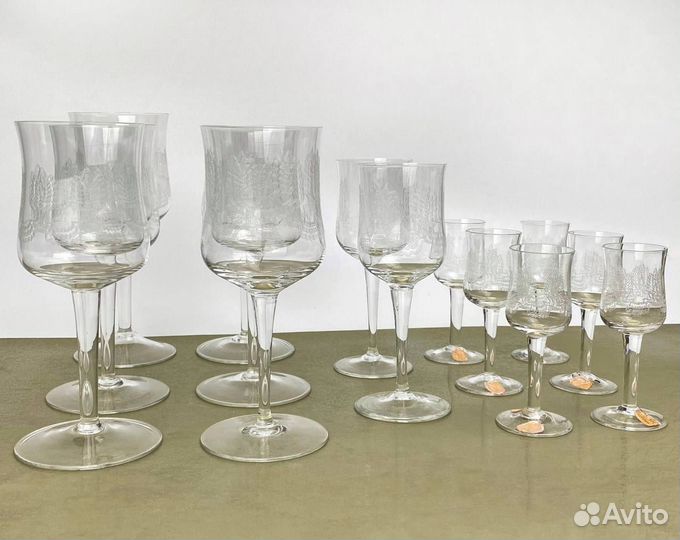 Бокалы на ножке, винтаж, Богемия, Чехословакия