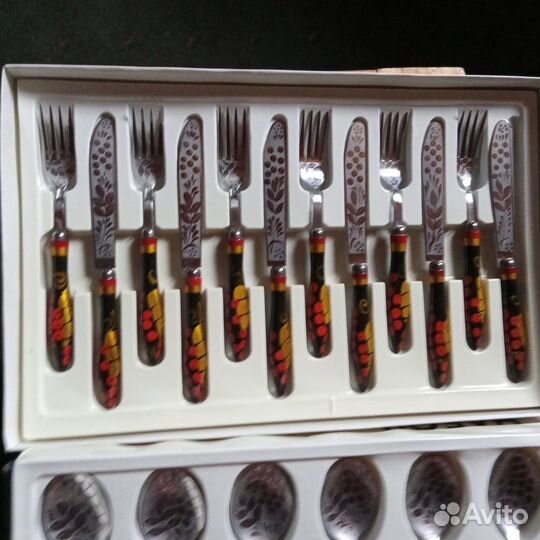 Набор столовых приборов Хохлома СССР новый