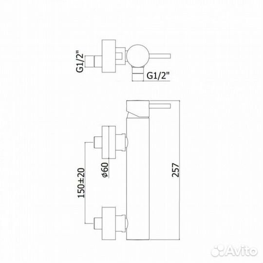 Смеситель для душа aquame Siena AQM6213BG