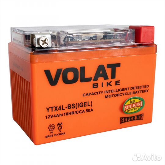 Аккумулятор для мотоцикла volat 4Ah 50A, R+ iGEL