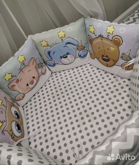 Бортики в кроватку, постельное белье