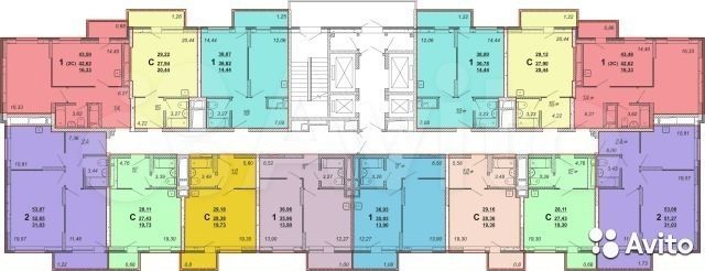 Планировка квартир казань 2-к квартира, 44 м², 12/23 эт. на продажу в Казани Купить квартиру Авито