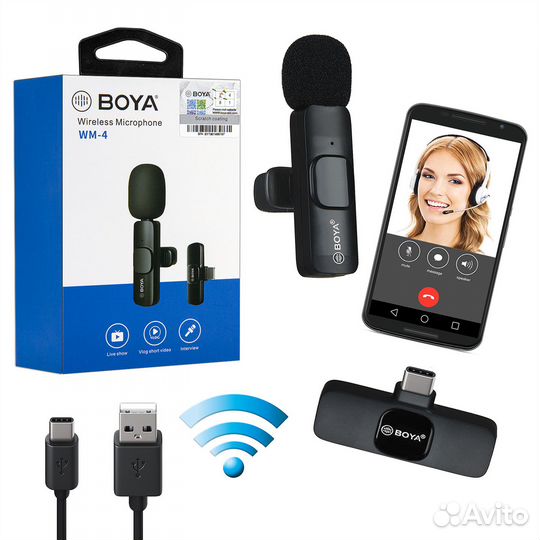 Микрофон петличный boya WM-4 Type-C