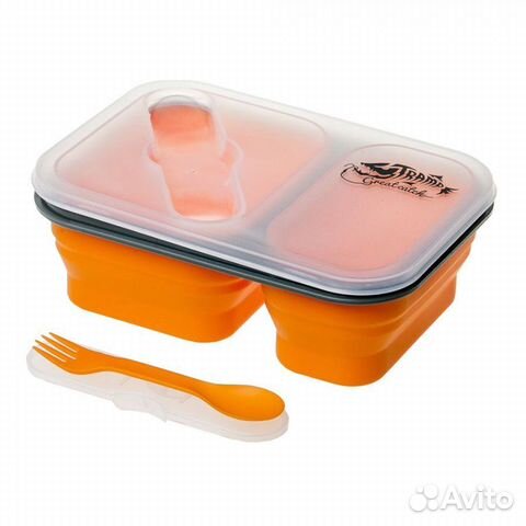 Контейнер силиконовый Tramp 2 отсека с ловилкой (о