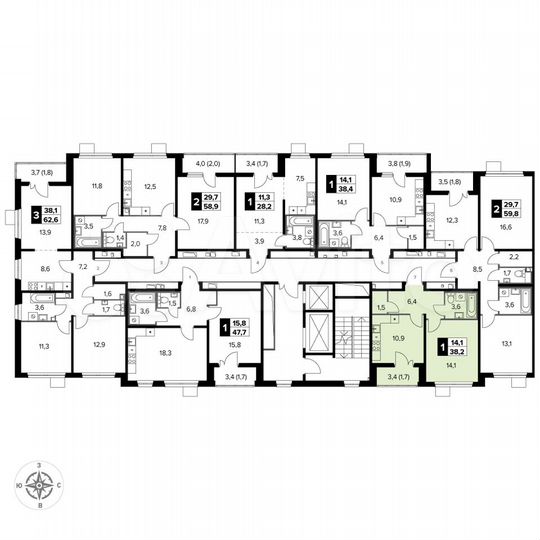 1-к. квартира, 37,9 м², 15/15 эт.