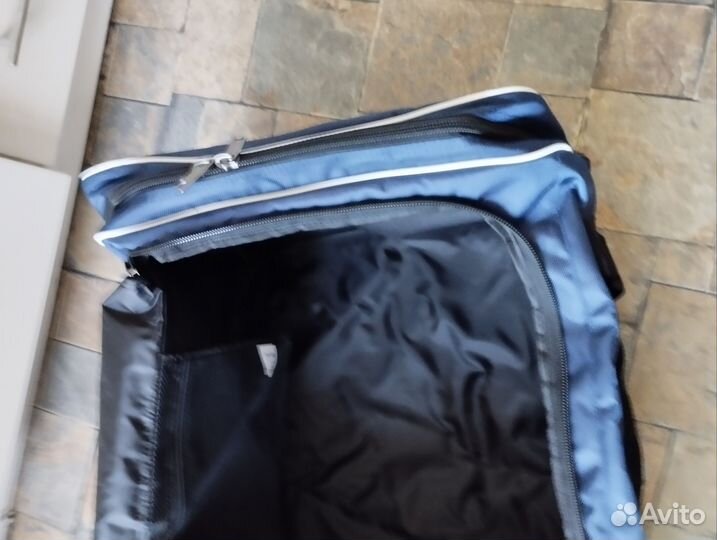 Баул хоккейный 36 синий без колёс с 2 карманами