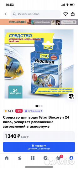 Аквариум с фильтром водой и водорослями