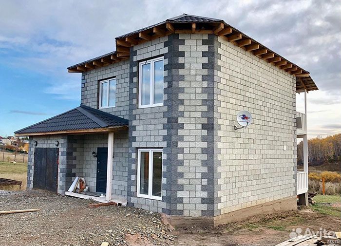 Блок стеновой из капсулированного керамзита облицо