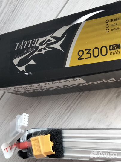 АКБ 3s tattu LI PO 12.6v 2300ma 45С