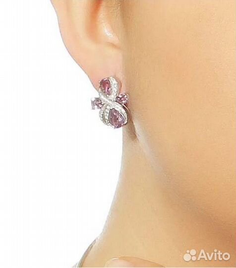 Серебряные серьги с аметистом