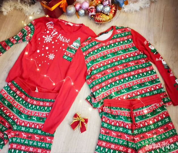 Новогодние пижамы, слипы, семейный family look