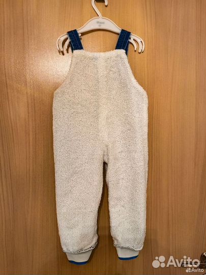 Полукомбинезон джинсовый с начёсом 74-80