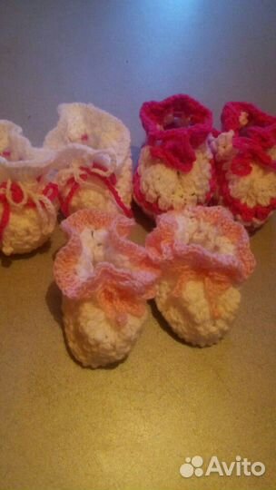 Пинетки вязаные для девочки