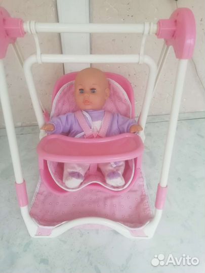 Качелях для кукол, стол для кормления, переноска