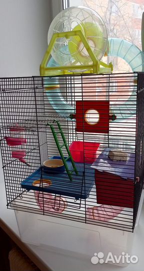 Клетка для хомяка большая + наполнители и прочее