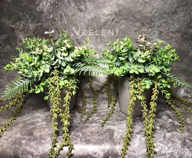 Осока, композиция из искусственной зелени