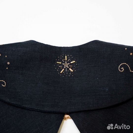 Накладной/съемный воротничок с ручной вышивкой