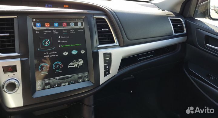 Автомагнитола в стиле Tesla Toyota highlander u50