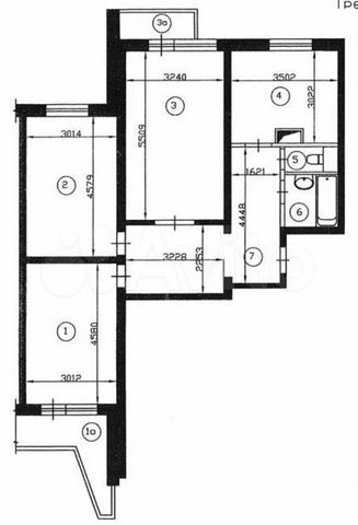 Планировка 3 комнаты п 3