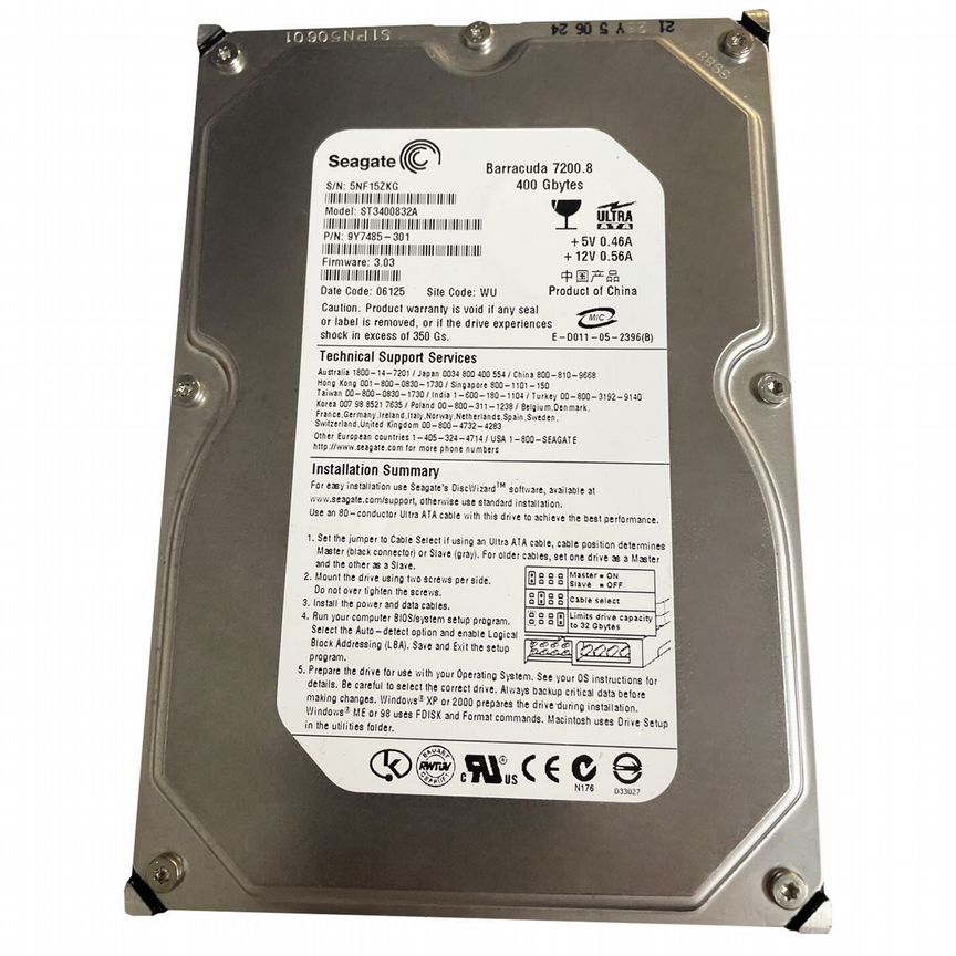 [ST3400832A] Жесткий Диск Seagate 400gb Ide 3.5 St3400832a