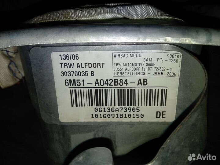 Подушка безопасности пассажира ford focus 2